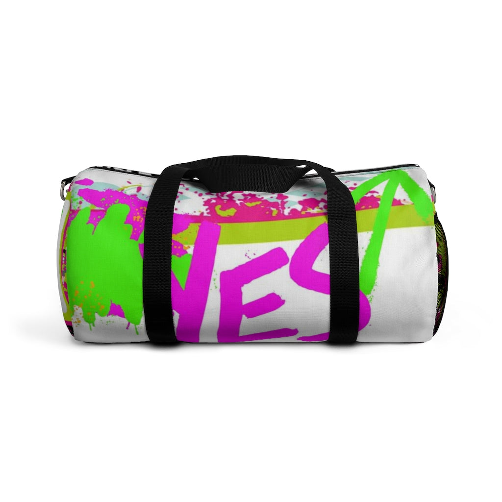 YES Neon Pink and Green Duffel Bag