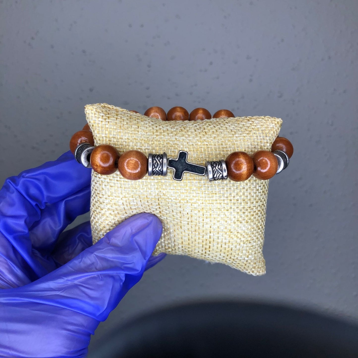 Men Cross Stretch Beaded Bracelets