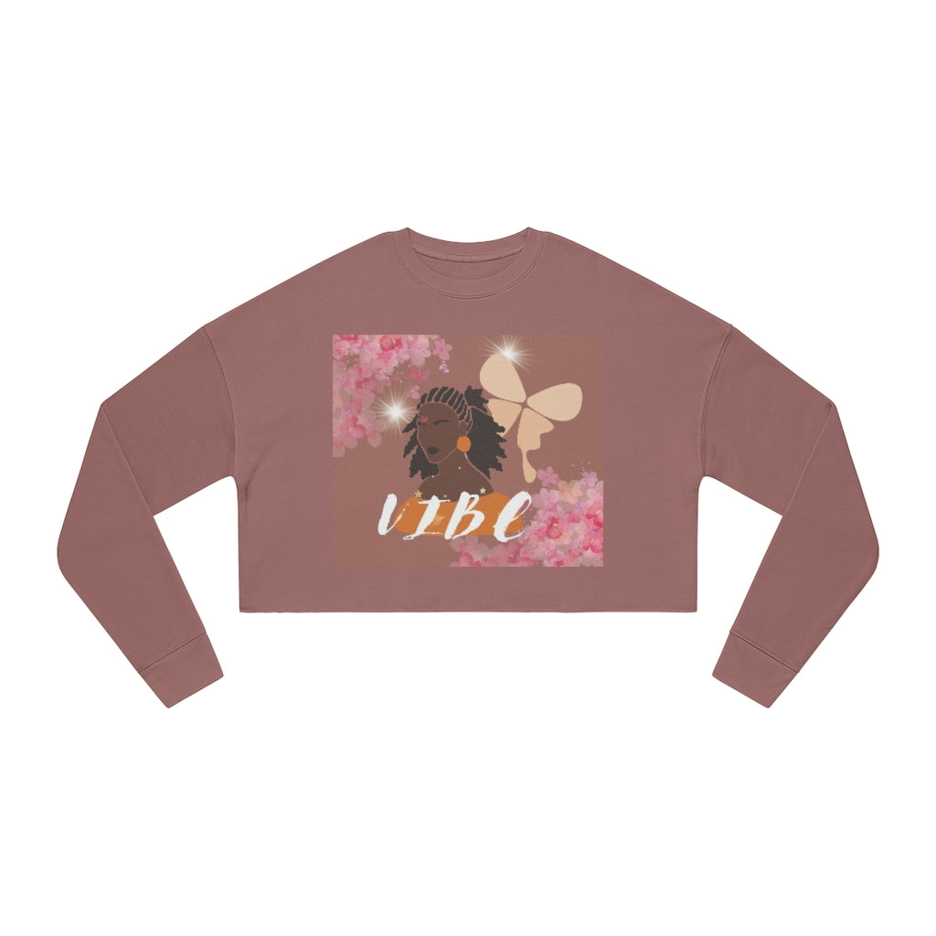 VIBE Chocolate Lady in Mauve Women's Cropped Sweatshirt