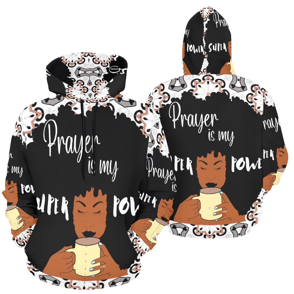 Prayer is my SuperPower Hoodie (Women) All Over Print Hoodie for Women