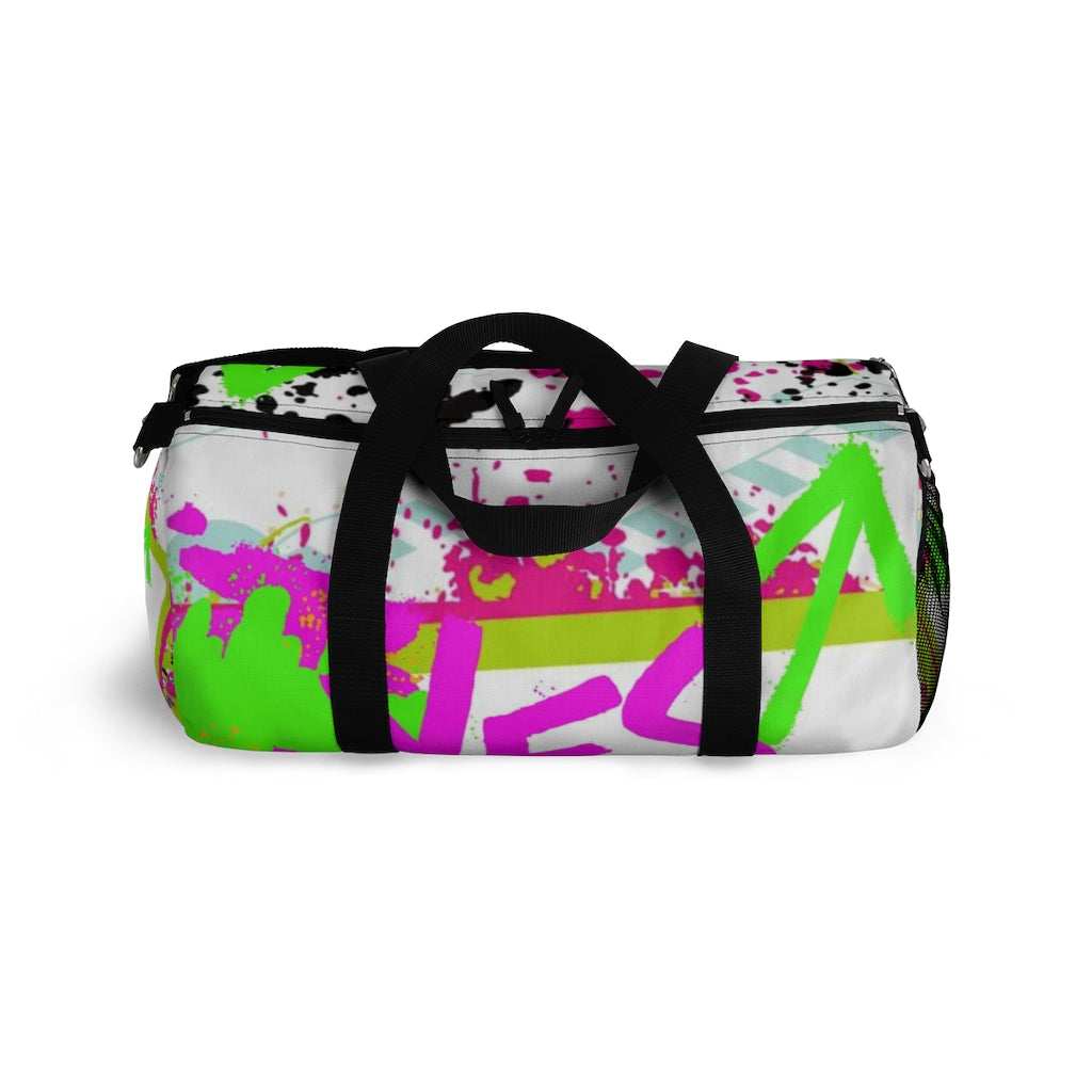 YES Neon Pink and Green Duffel Bag