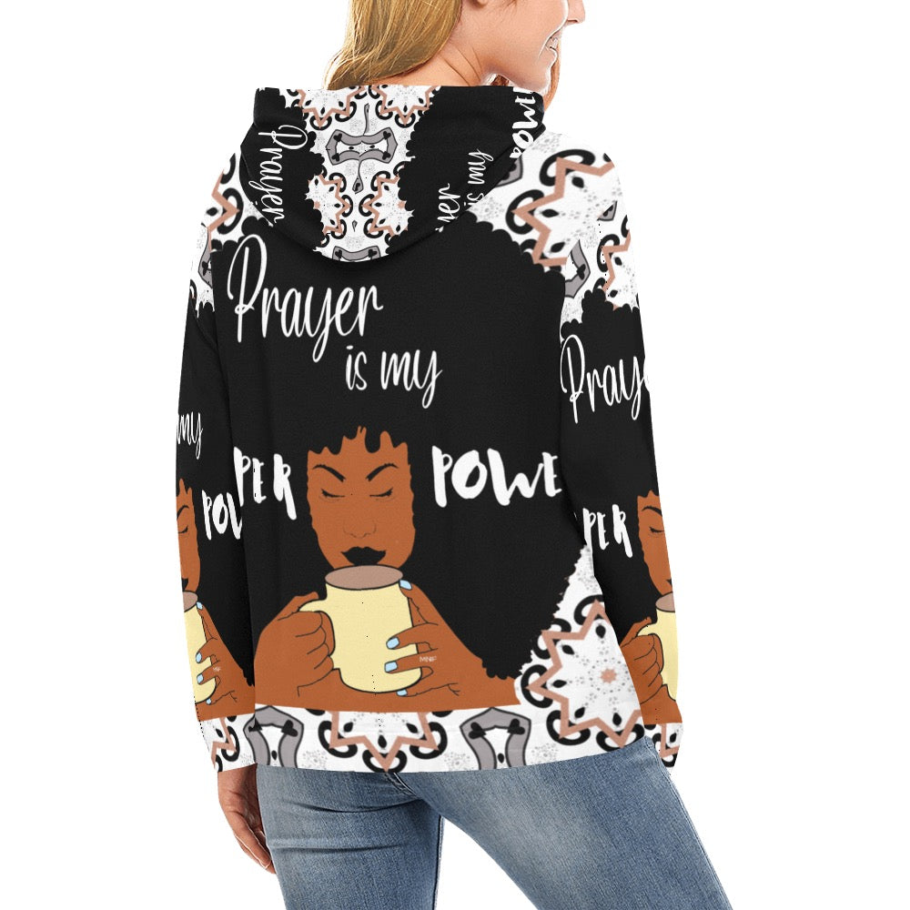 Prayer is my SuperPower Hoodie (Women) All Over Print Hoodie for Women