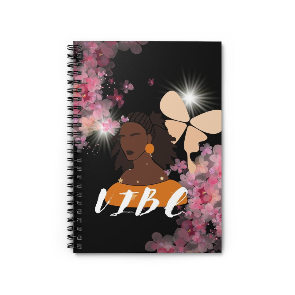 VIBE Chocolate Lady Black Spiral Notebook - Ruled Line