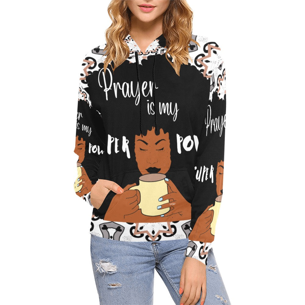 Prayer is my SuperPower Hoodie (Women) All Over Print Hoodie for Women