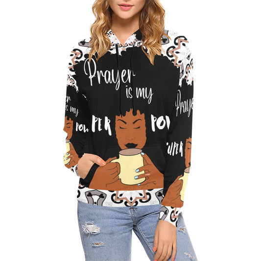 Prayer is my SuperPower Hoodie (Women) All Over Print Hoodie for Women