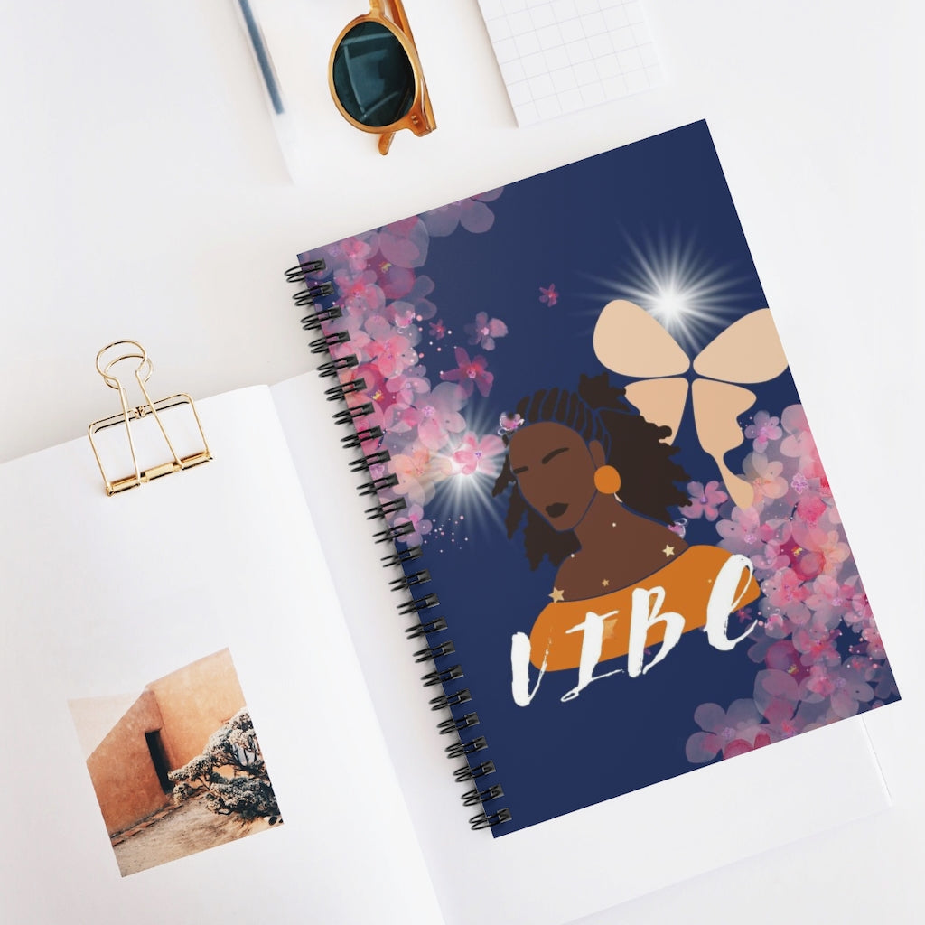 VIBE Chocolate Lady Navy Spiral Notebook - Ruled Line