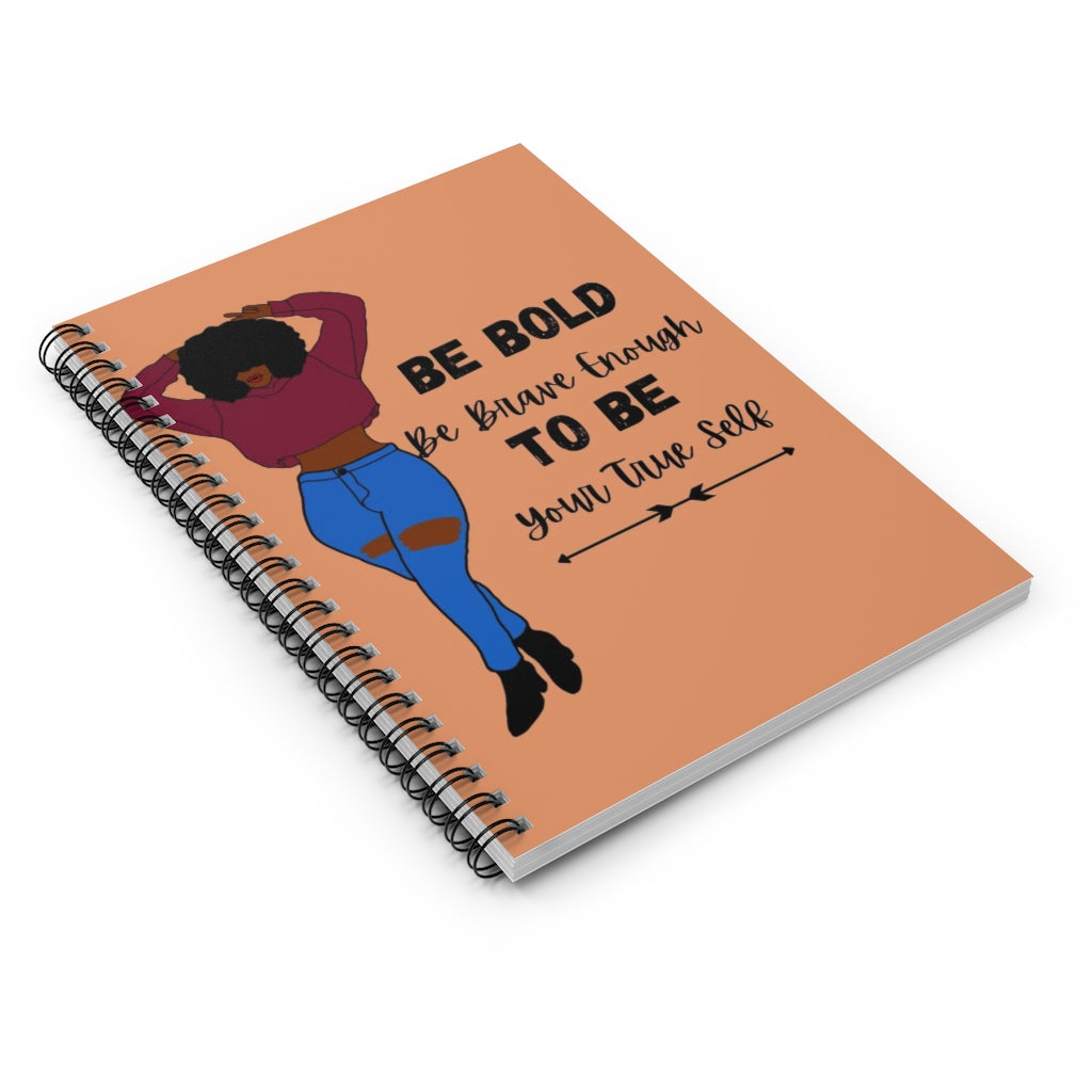 LIGHT BROWN BE BOLD TO BE Set 2 Spiral Notebook - Ruled Line