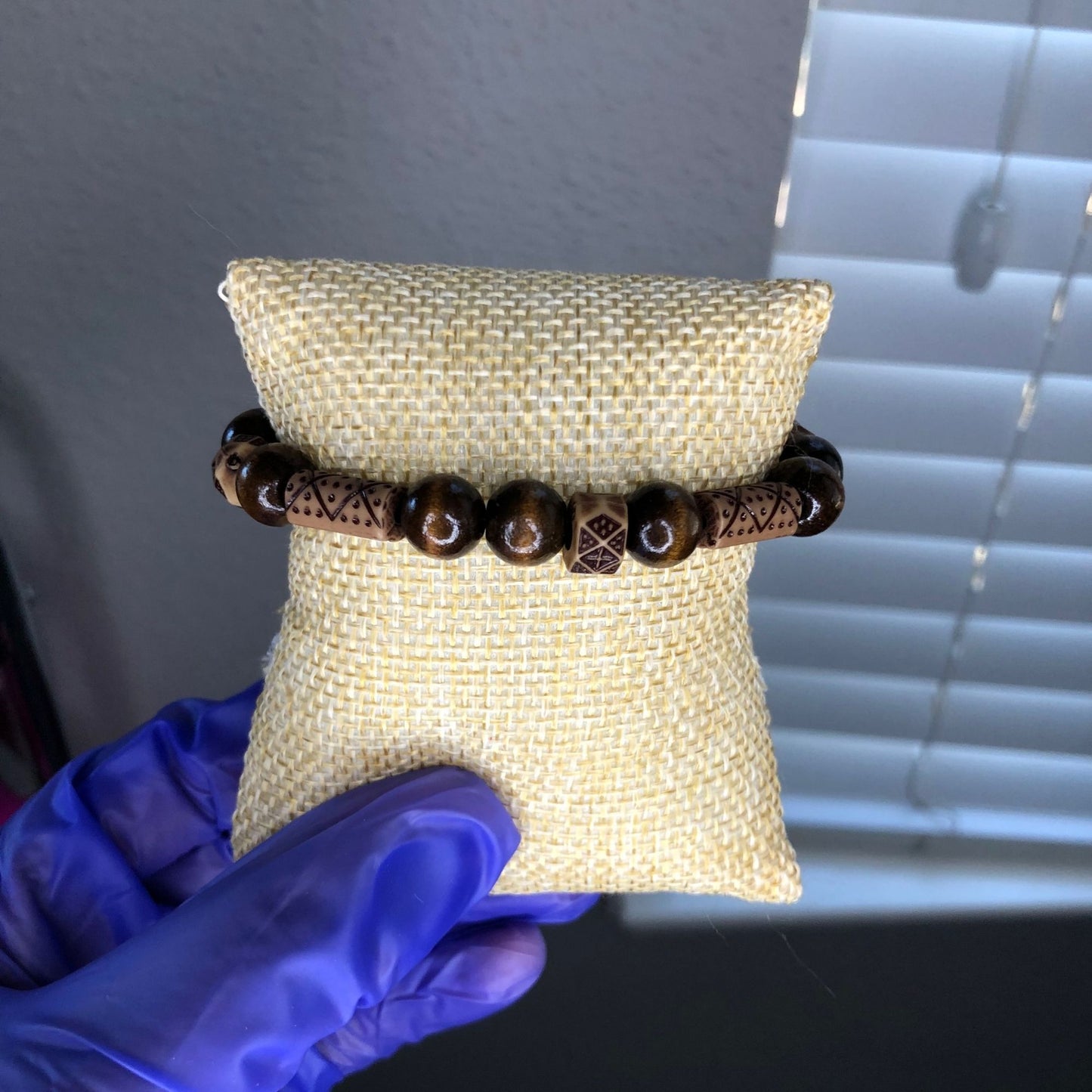 Dark Wood Stretch Beaded Bracelets