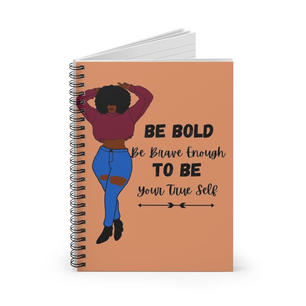 LIGHT BROWN BE BOLD TO BE Set 2 Spiral Notebook - Ruled Line