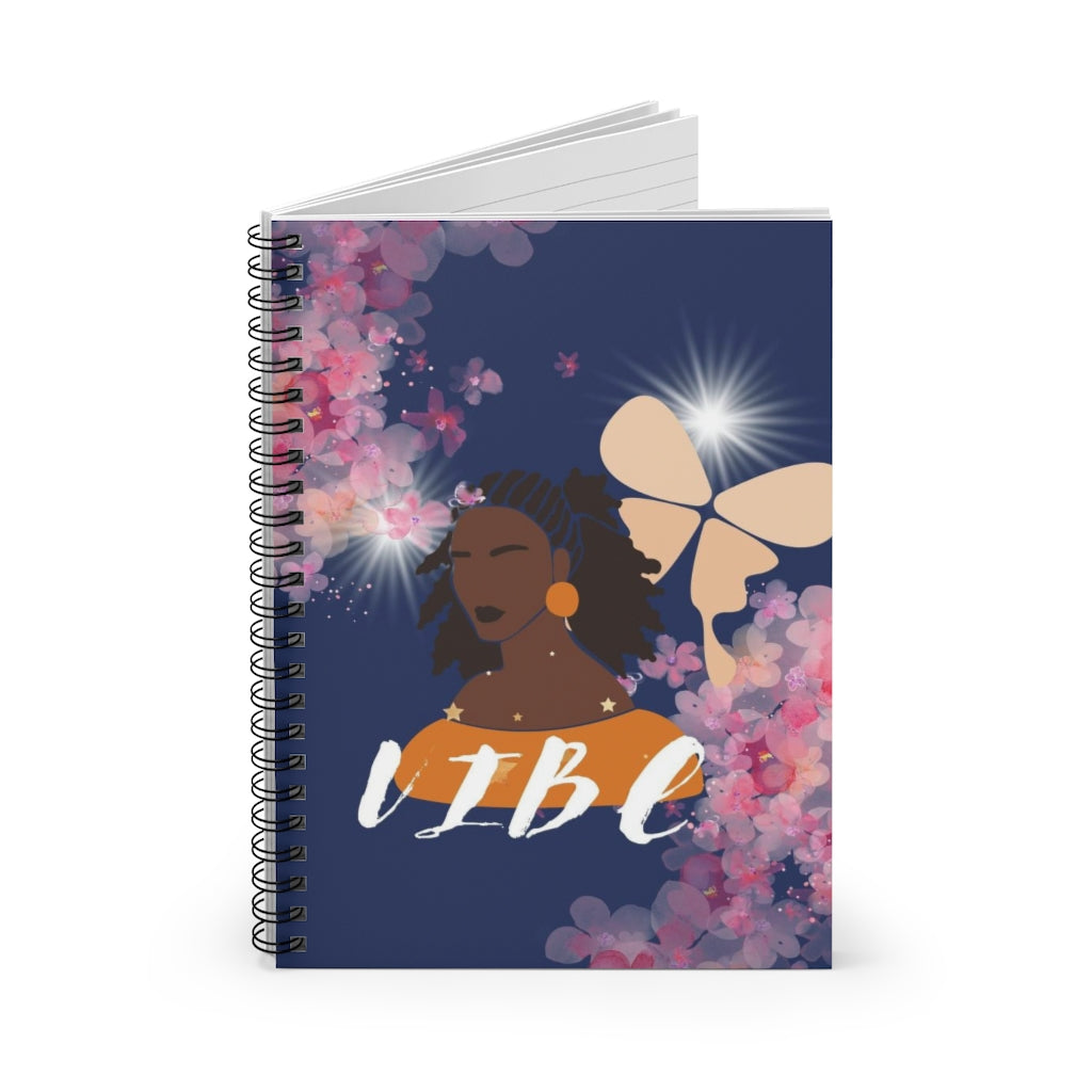 VIBE Chocolate Lady Navy Spiral Notebook - Ruled Line