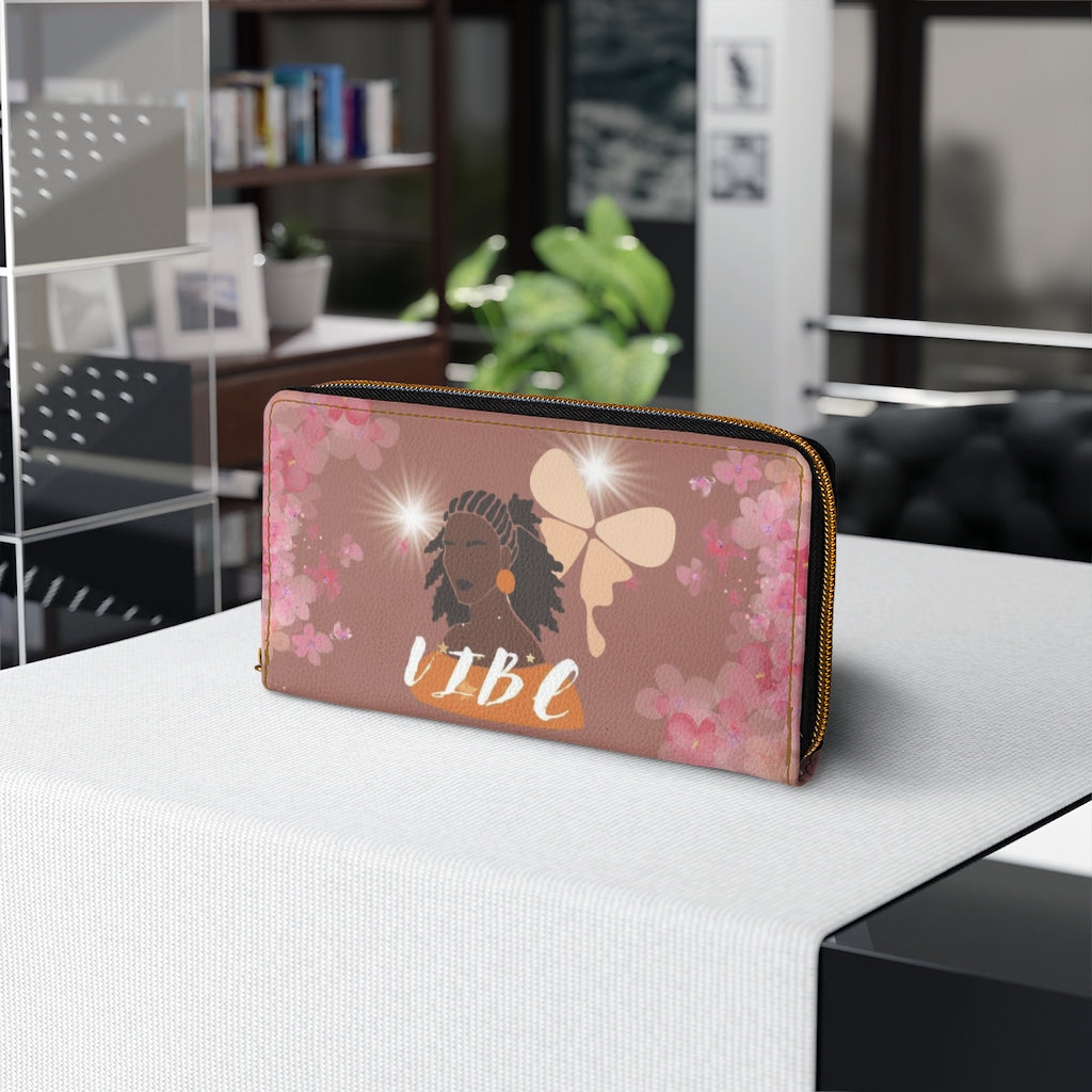 VIBE Chocolate Lady Brown Zipper Wallet