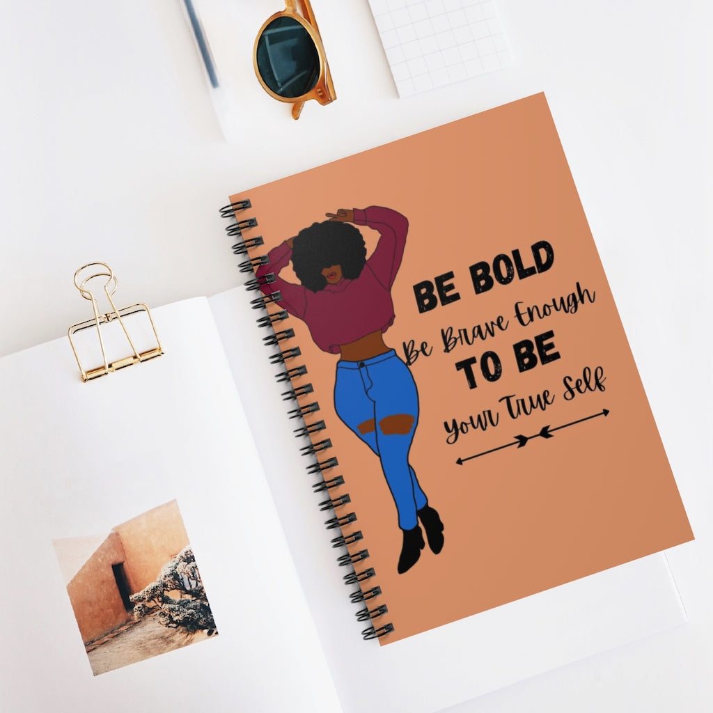 LIGHT BROWN BE BOLD TO BE Set 2 Spiral Notebook - Ruled Line