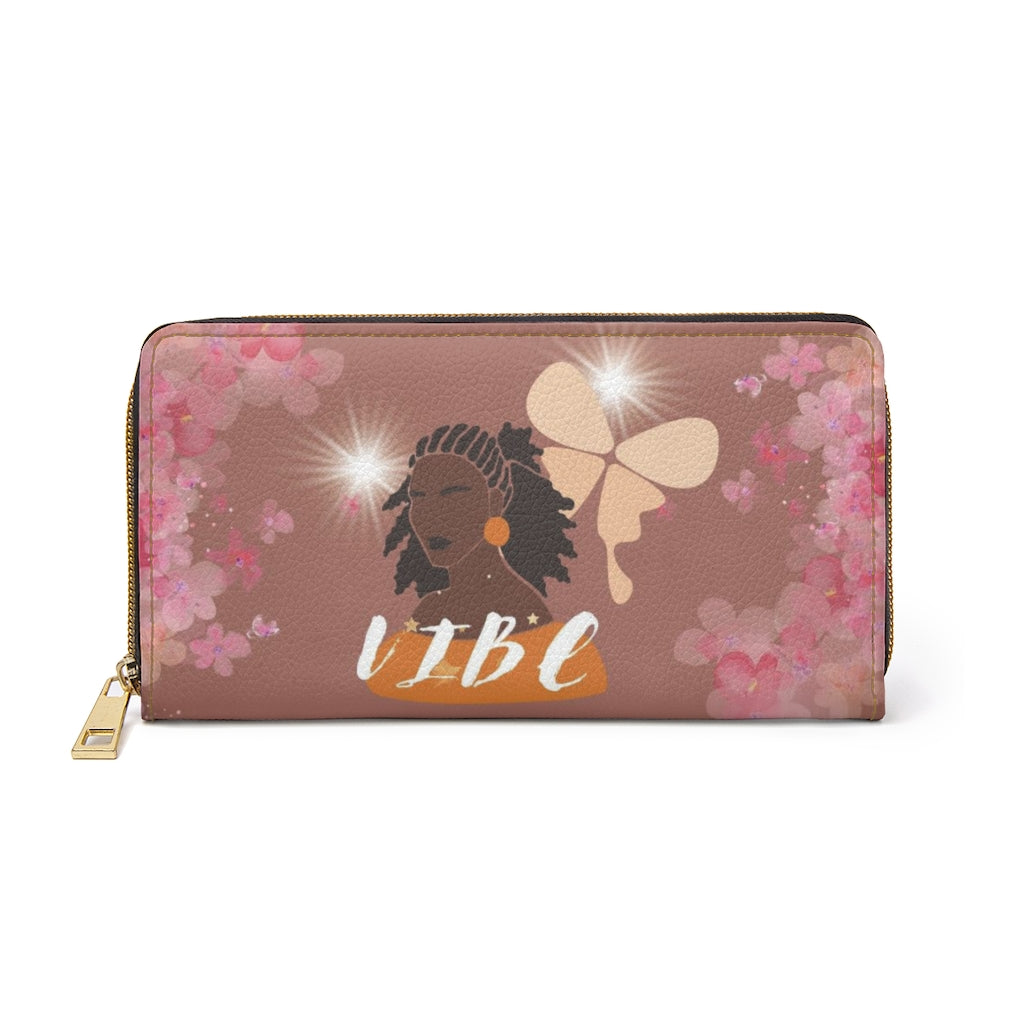 VIBE Chocolate Lady Brown Zipper Wallet