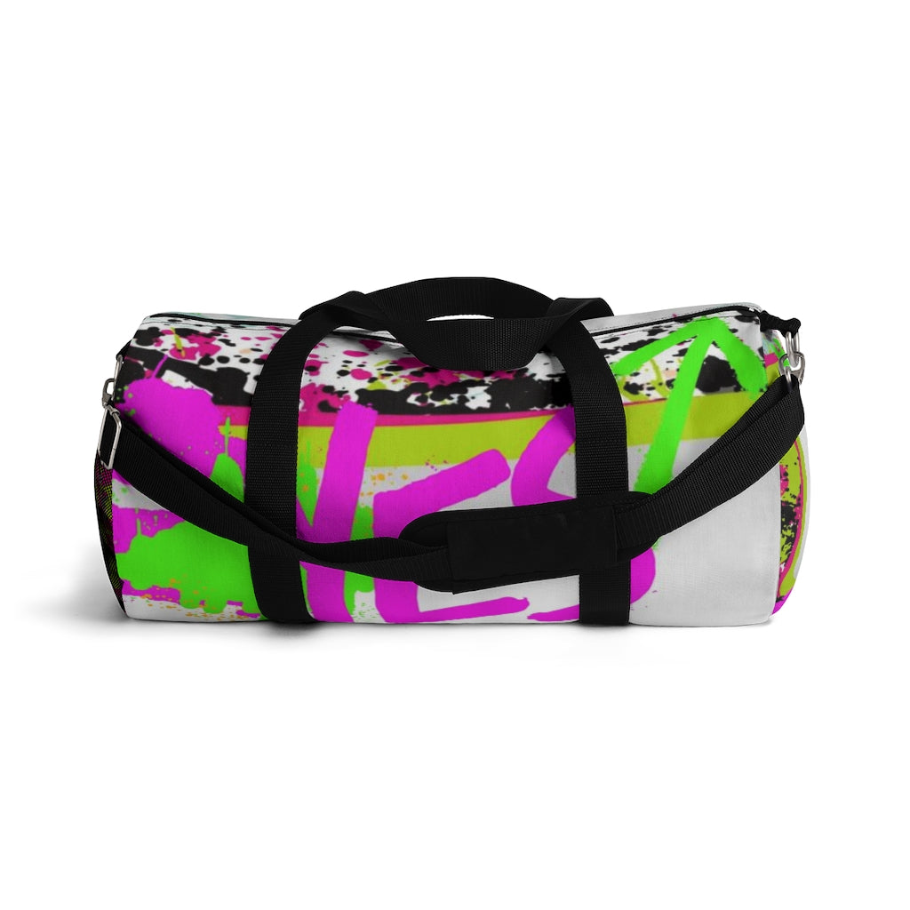 YES Neon Pink and Green Duffel Bag