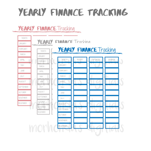 YEARLY Finance Tracking Worksheet | PRINTABLES | Grey | Mauve | Blue | Budget Tracker | Annual | 8.5x11 Pdf