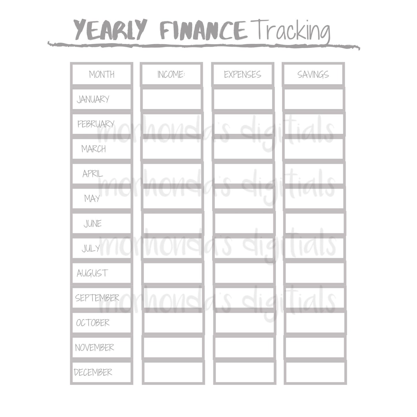 YEARLY Finance Tracking Worksheet | PRINTABLES | Grey | Mauve | Blue | Budget Tracker | Annual | 8.5x11 Pdf