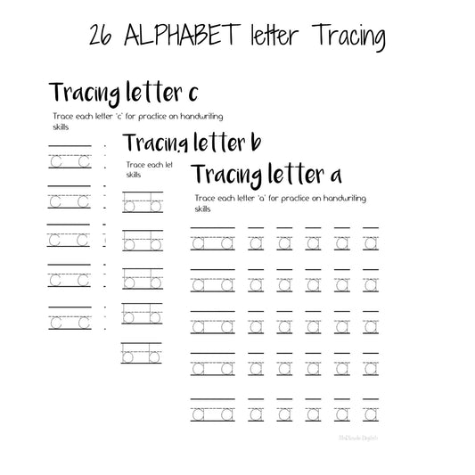 PRINTABLE 26 ALPHABET letter Tracing | lowercase letters | practice print | Homeschool | Curriculum | 8.5x11