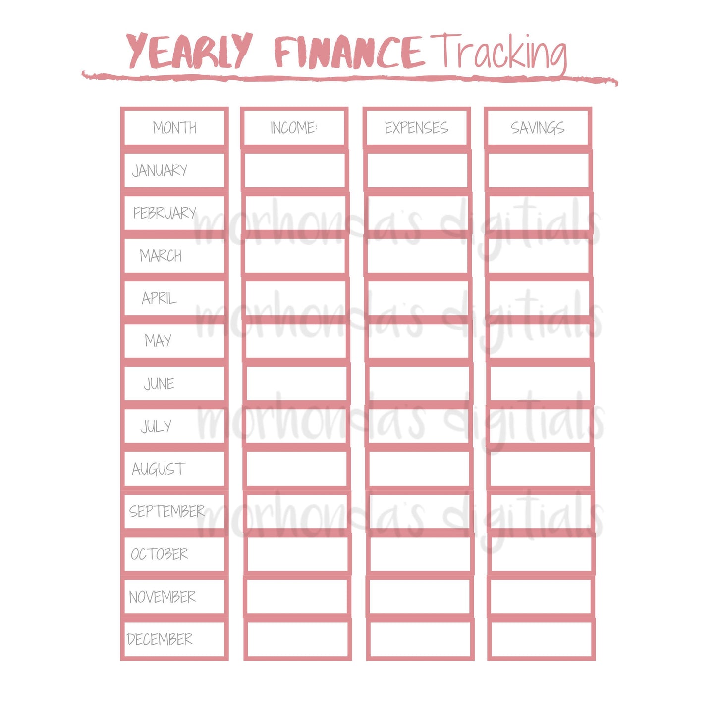 YEARLY Finance Tracking Worksheet | PRINTABLES | Grey | Mauve | Blue | Budget Tracker | Annual | 8.5x11 Pdf